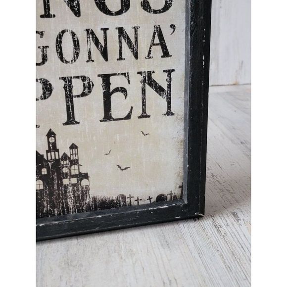 Square One ghostly things are going to happen wall sign Halloween prop decor - Picture 5 of 11